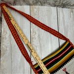 Vintage Multicolor Woven Hobo Tote Bag Boho Festival Fairycore Western Tassels Red Photo 4