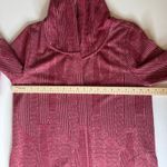 Soft Surroundings  Red‎ Pink Striped Cardigan Sz M Hooded Open Front Knit Comfort Photo 10