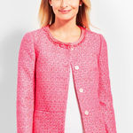 Talbots neon Pink Tweed peplum Blazer jacket size 8 Photo 0