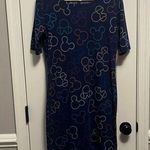 Disney  Lularoe “Julia”Dress Small M
Mickey Minnie Mouse Outline Print
Navy Blue Photo 0