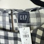 Gap NEW NWT ‎ Black White Gingham Plaid Long Sleeve Peplum Top Size Medium Photo 2