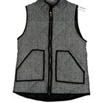 Merokeety Jacket Womens Small Black White Herringbone Vest Casual Neutral Preppy Photo 0