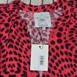 Area‎ Stars Circle Dot Puff Sleeve Dress In Red L NWT Size L Photo 2