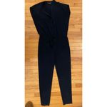 Vince  navy blue v-neck‎ zip front jumpsuit size 10 women's Photo 1