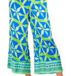 Haute Hippie  | Bright Blue and Green Wide Leg Floral Print Sz. Small Photo 0