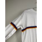 Brandy Melville John Galt White Rainbow Stripe Sweatshirt Womens OS Cropped Photo 1