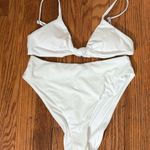 ANDIE bikini Set Santorini Top 90s High Waisted Bottom White size M NWT Photo 0