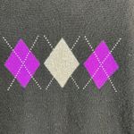 Peck & Peck  Size M Sweater Pure Cashmere 2-Ply Argyle Black Scoop Neck Women's Photo 2