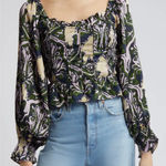 Cleobella Dakota Smocked Ruffle Peplum Long Sleeve Top Size Large Photo 0