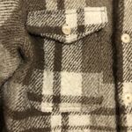 ZARA  plaid shacket jacket tan brown women’s size large button up‎ wool blend Photo 4