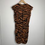 ALL SAINTS Hali Zephyr Zebra Print Mini Ruched Dress Womens 4 Photo 3