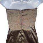 Cache Pewter Strapless Pleated Ruched Bodycon Cocktail Dress EUC Size 8 Photo 5