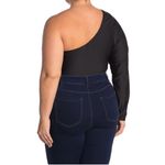 Nordstrom Curvy Sense Malia Cut-Out Bodysuit Onesie Black Photo 1