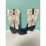 Indigo Rein Indigo Rd Sz 6.5 Black White Faux Leather‎ Cowboy Boots Photo 3