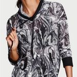 Victoria's Secret Victoria’s Secret Black & White Marble Swirl Mesh Sport Drawstring Hoodie S Photo 0