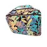 Vera Bradley  Camo Floral Brush Blush Cosmetic Makeup Bag Blue Handle Zipper READ Photo 3