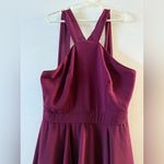 Lulus Wine Red Halter Mini‎ Summer Dress Sleeveless Chiffon Lined Red Size XS Purple Photo 2