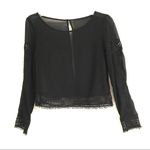 H&M  black sheer lace long sleeve blouse S* Photo 0