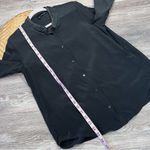 The Kooples  black silk lambs‎ leather trim button down blouse Photo 6