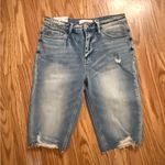 Vervet medium Valerie Bermuda length distressed denim shorts. Blue Photo 0