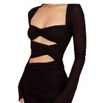 House Of CB  'Camille' Black Real Silk Cutout Mini Dress Size XS Photo 7