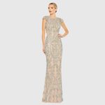 Mac Duggal 5689 Womens Embellished Cut Out Lace Up Cap Sleeve Gown Photo 2