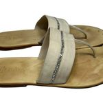 barney's new york Henry Cuir Womens Size 40 9 Ivory Cream Silver Glitter Sandals Photo 6