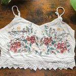 Xhilaration  Floral Embroidered Lace Trim Crop Top Photo 0