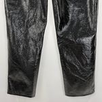 Who What Wear Faux Patent Leather Paperbag Tapered Leg Trousers Black Size 4 Photo 9