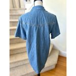RE/DONE Oversize Denim Medium Blue Wash Boxy Mini Shirt Dress Photo 3