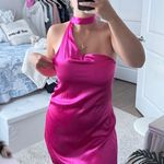 Pretty Little Thing PINK SATIN SCARF DETAIL SHIFT DRESS Photo 0