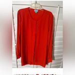 CeCe  by Cynthia Steffe Light Orange Pleat Front Blouse | Size M Photo 2