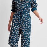 Future Collective Jenny Lopez Floral Utility Boiler Jumpsuit Teal Size 8 Green Size M Photo 0