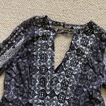 Free People Folk Swing Dress Long Sleeve Boho Hipster Black White Size 6 GUC Photo 2