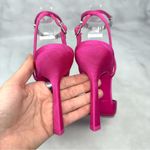 Alexander Wang  Delphine Rhinestone Logo Strap Pointed Toe Pump Heels Hot Pink 38 Photo 8