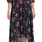 Calvin Klein  Floral Maxi Dress Size 20W Hi Low Tiered Faux Wrap Cottage Modest Photo 0