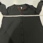 Susan Graver  Artisan‎ Black Beaded Sheer Long Sleeve Button Down Shirt Size 10 Photo 6