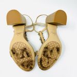 JEWEL BADGLEY MISCHKA gold glitter and CZ ankle wrap block sandals, size 6 Photo 10