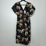 Anthropologie V-Neck Zip-Front Smocked Floral Midi Dress Size M NWT Photo 2