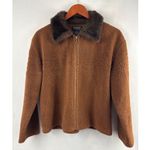 Barrage Authentic Brown Fur Zip Up Coat Size M Photo 0