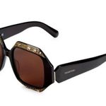 Swavorski Authentic SWAROVSKI 53mm crystals geometric square sunglasses Photo 15