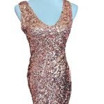 Pretty Guide Womens  Rose Gold Sequins V Neck Bodycon Party Dress - Sz M Photo 1