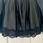 Black Leather Pleated Skirt w. Lace Trim Photo 7