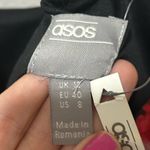 ASOS NWT  Black Floral Halter Midi Dress Ruffle Hem Party Cocktail Size Medium Photo 4