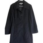 Anne Klein Coat Women 16 Black Lambswool Cashmere Mid Coat Career Dress Overcoat Photo 0