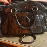 Brahmin  Louise Rose croc-embossed leather satchel with gold-tone hardware Photo 1