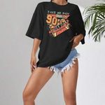 SheIn EZwear Audiotape And Letter Graphic Drop Shoulder Oversized Tee Graphic Women Photo 3