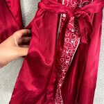 Morgan Taylor  Intimates Robe Womens XS Red Satin Hearts Lace Romantic Feminine Photo 4