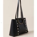 Vegan Leather Pearl Jillian Mini Tote Bag Black Photo 1