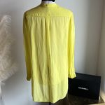 BCBGMAXAZRIA BCBG yellow green neon silk long sleeve blouse Photo 1
